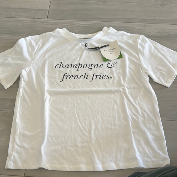 kate spade Tops - NWT | Kate Spade x Target | “Champagne and Frecnh Fries” White Graphic T-Shirt